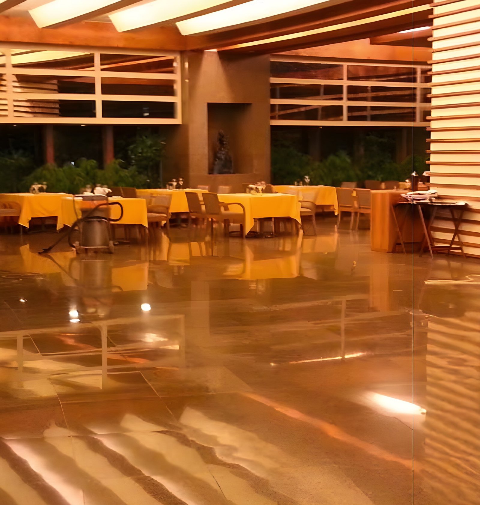 Otel restoranında granit zemin silimi
